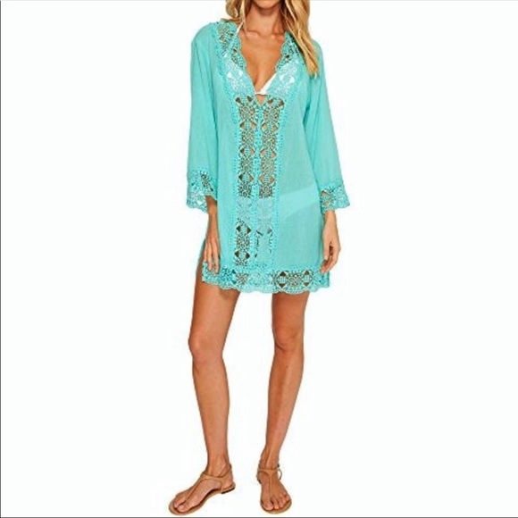 turquoise swim cover up